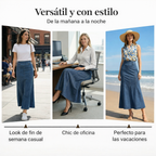 "Mía - Hochtaillierter Denim-Midirock" can be rewritten as "Mía - Hochtaillierter Denim-Midirock in Midi-Länge".