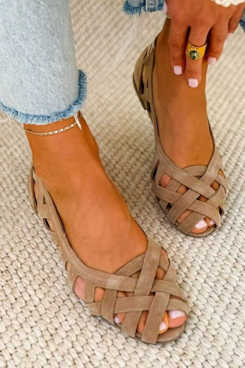 Hilda | Flache Sandalen mit offener Spitze