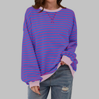Sommerfeld | Gestreiftes Langarm-Sweatshirt mit Rundhalsausschnitt – Kaufen Sie eins, erhalten Sie eins kostenlos!