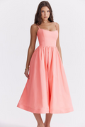 ESTELLE | Elegantes Sommer-Midi-Kleid mit Korsett