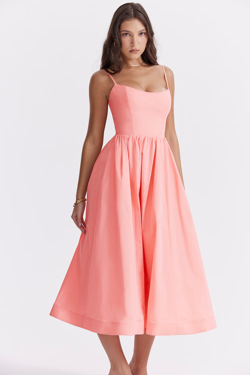ESTELLE | Elegantes Sommer-Midi-Kleid mit Korsett