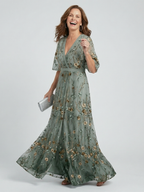 Savenora | Halter Neck Floral Maxi Dress