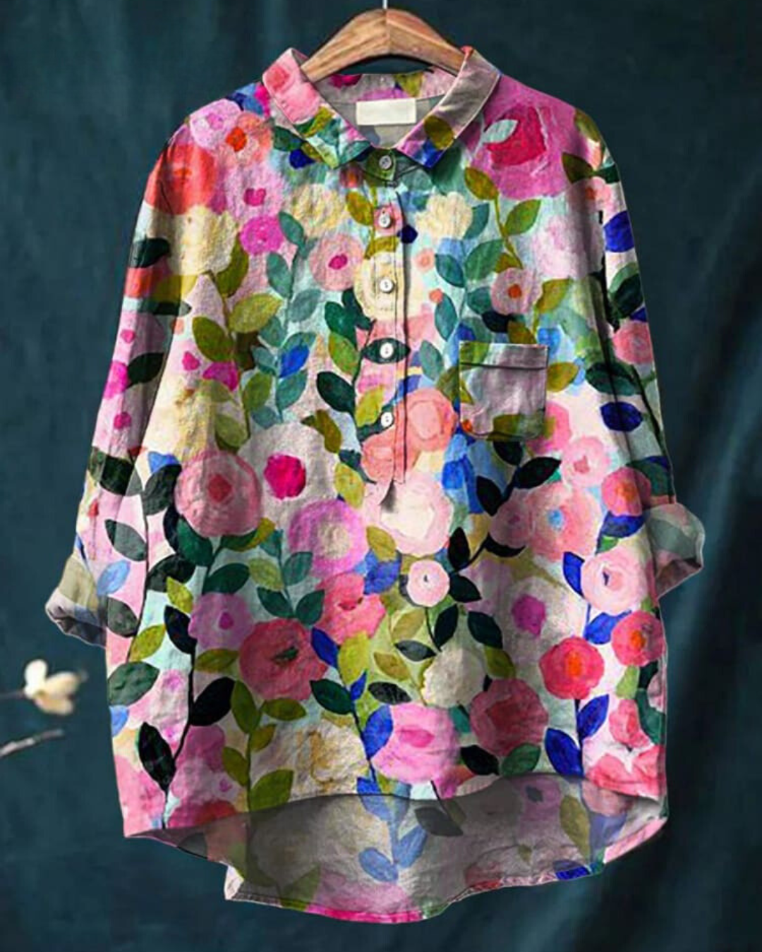 Alodia | Vintage Französische Bluse mit Floral-Muster