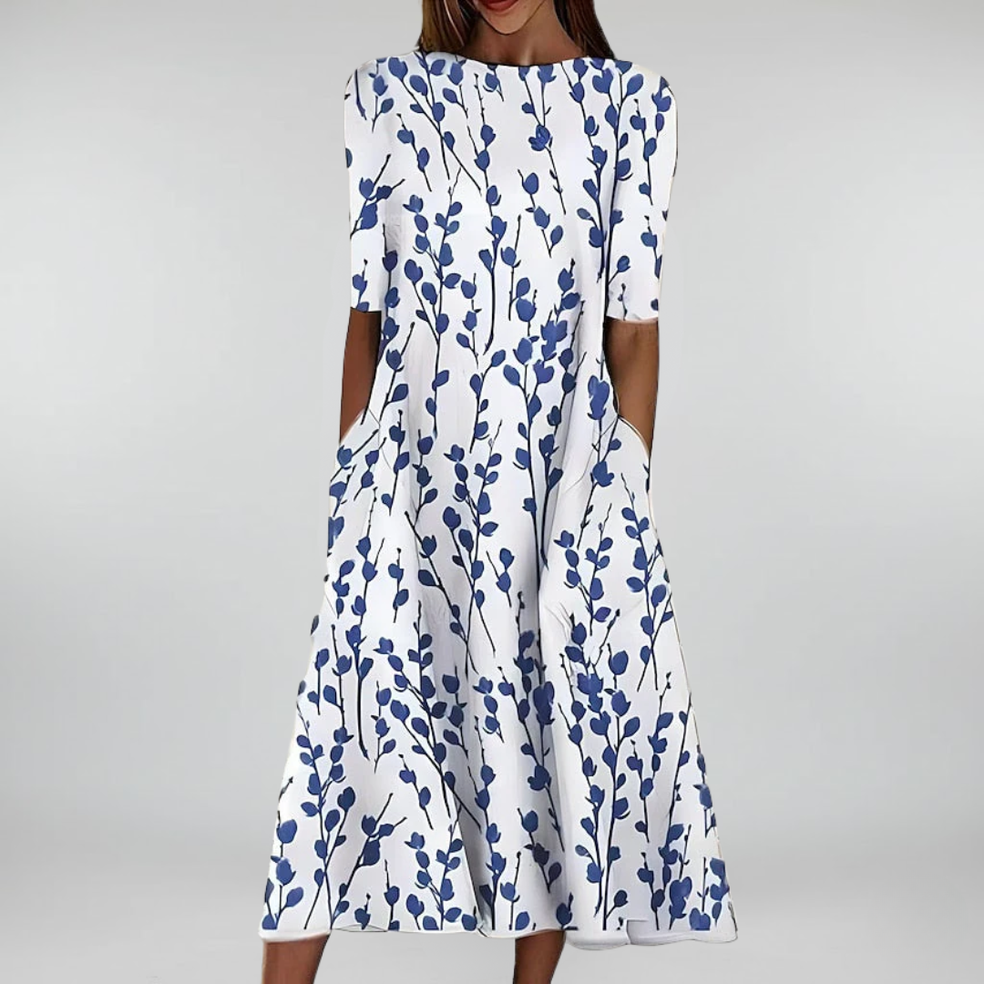 Sela™ – Stilvolles Midikleid im floralen Sommerlook