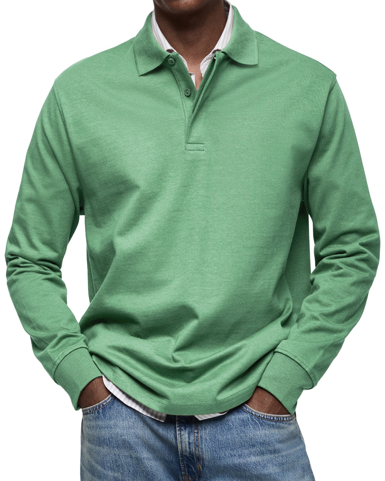 Herren Langarm Polo-Shirt