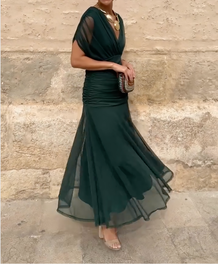 Lady™ - Elegantes Maxikleid mit V-Ausschnitt für besondere Anlässe
