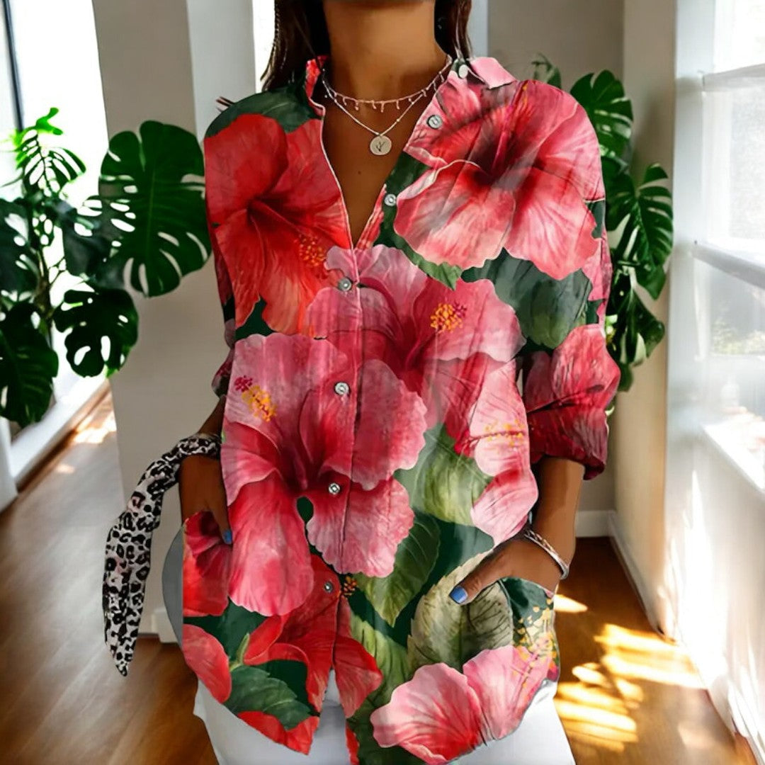 Irene | Elegante Blumenmuster-Bluse