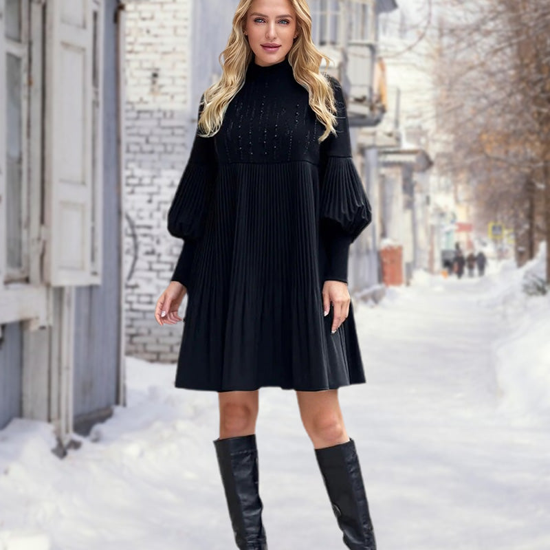 Avelyn™ - Elegantes Plisseekleid mit modischen Laternenärmeln für Damen