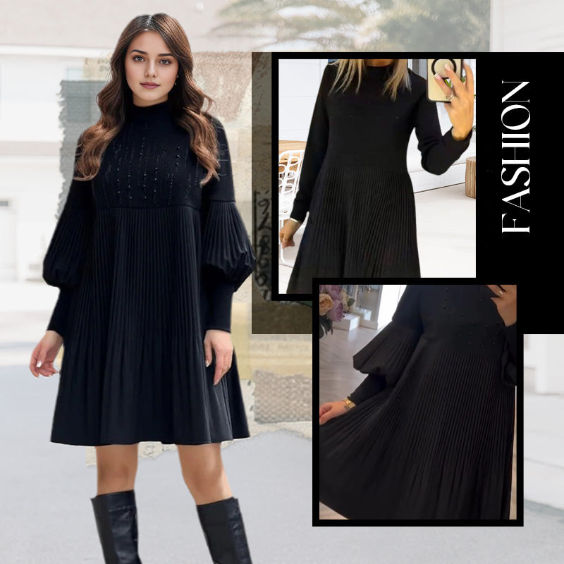 Avelyn™ - Elegantes Plisseekleid mit modischen Laternenärmeln für Damen