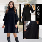Avelyn™ - Elegantes Plisseekleid mit modischen Laternenärmeln für Damen