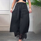 Sommerfeld | Elegante Weitbein-Hose mit Transparente Spitzenverzierung