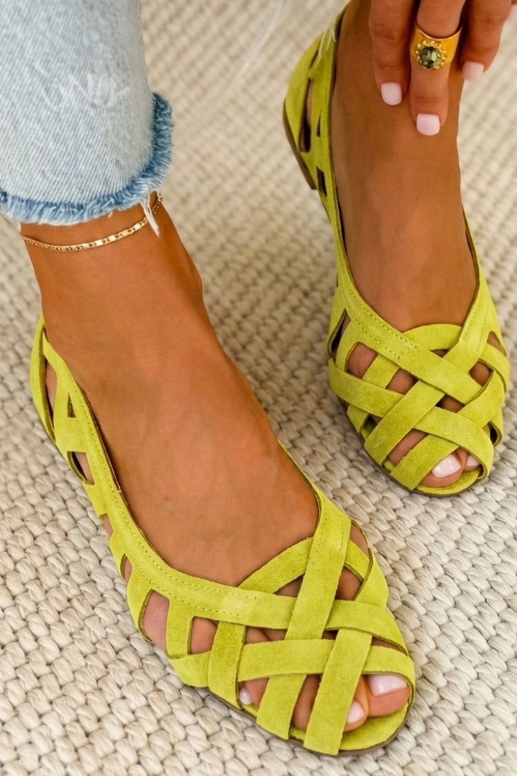 Hilda | Flache Sandalen mit offener Spitze