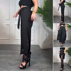 Sommerfeld | Elegante Weitbein-Hose mit Transparente Spitzenverzierung