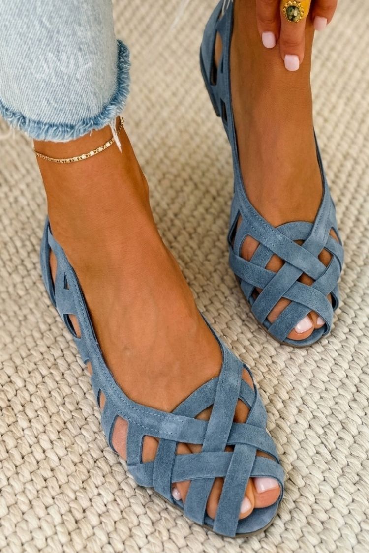 Hilda | Flache Sandalen mit offener Spitze