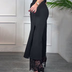 Sommerfeld | Elegante Weitbein-Hose mit Transparente Spitzenverzierung