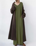 Serenya™ - Elegantes Kleid mit langen Ärmeln und V-Ausschnitt