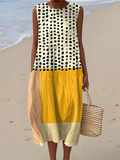 Leah™ Polka Dot Colorblock Midi Dress