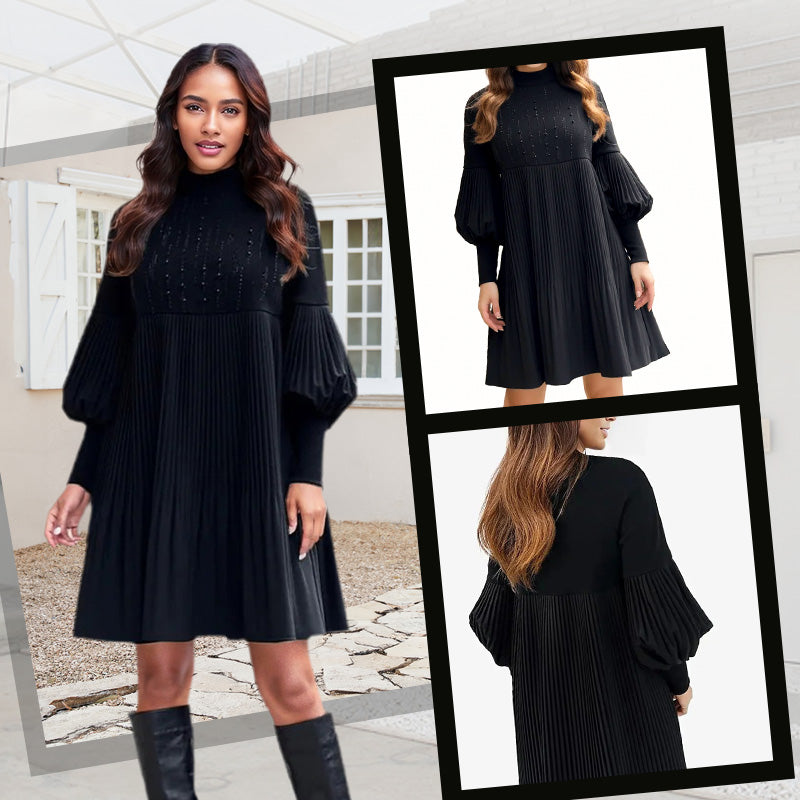 Avelyn™ - Elegantes Plisseekleid mit modischen Laternenärmeln für Damen