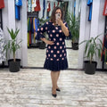 Casiva™ - Retro Kleid mit Faltenrock und Weit ausgestellten Ärmeln