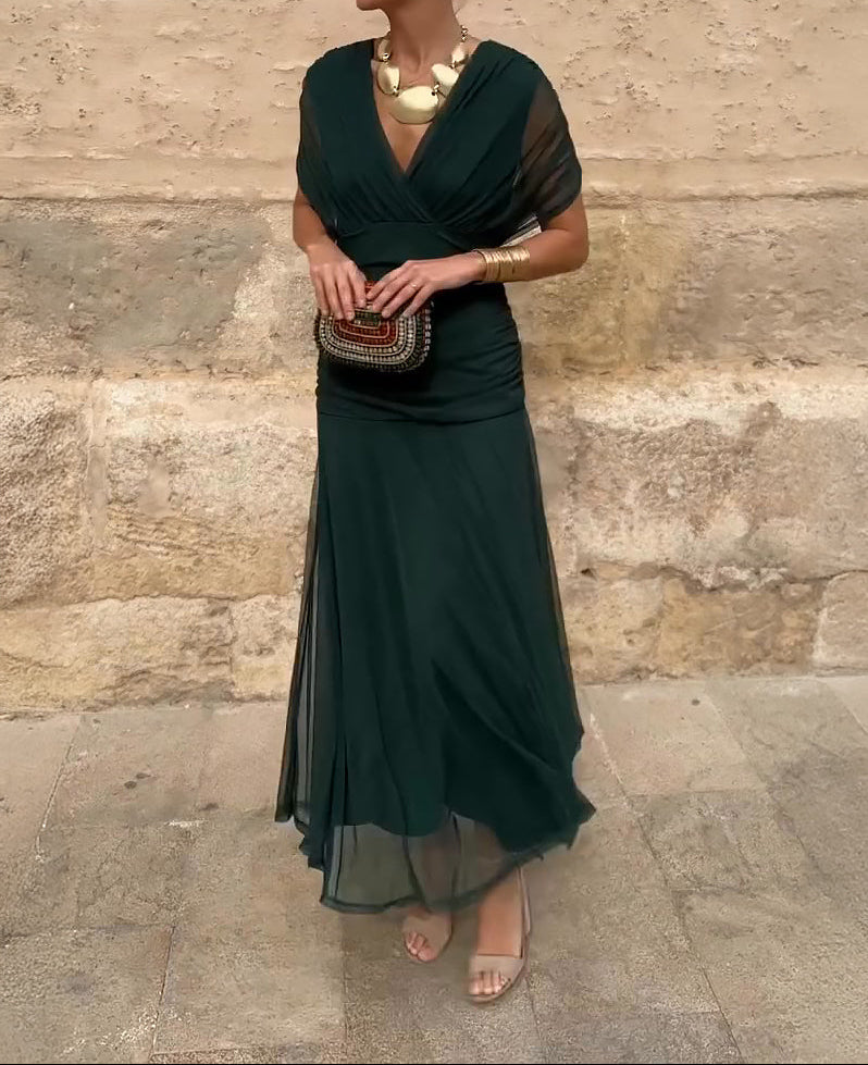 Lady™ - Elegantes Maxikleid mit V-Ausschnitt für besondere Anlässe