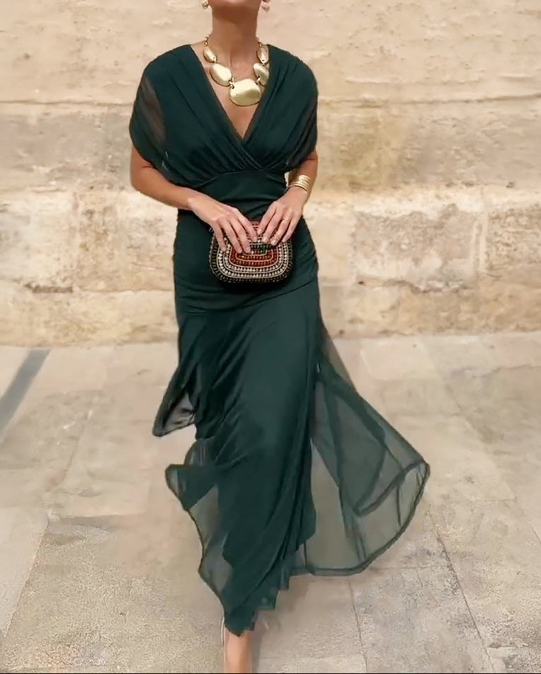 Lady™ - Elegantes Maxikleid mit V-Ausschnitt für besondere Anlässe