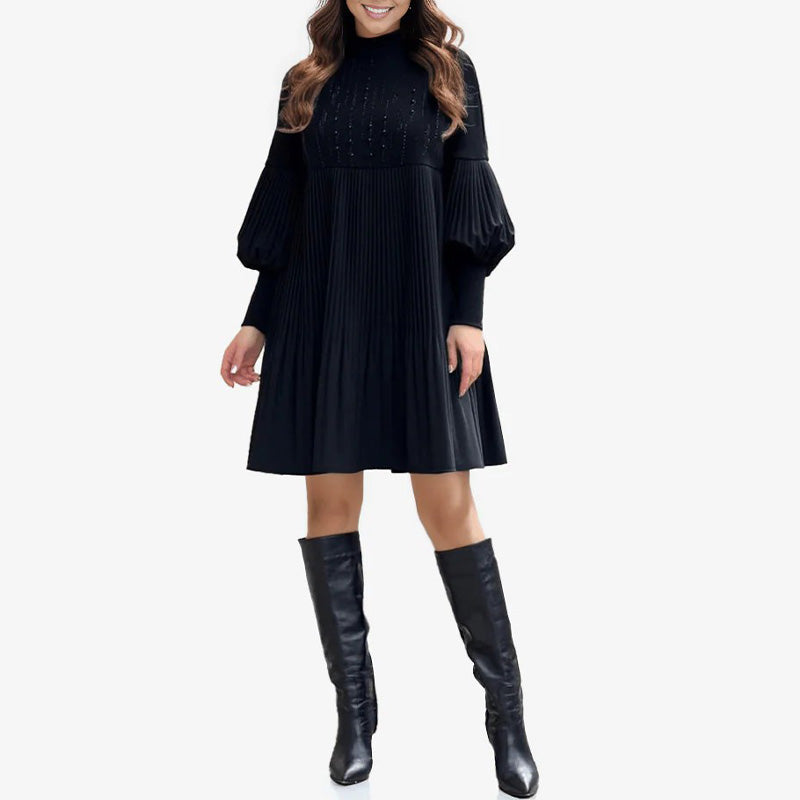Avelyn™ - Elegantes Plisseekleid mit modischen Laternenärmeln für Damen