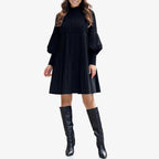 Avelyn™ - Elegantes Plisseekleid mit modischen Laternenärmeln für Damen