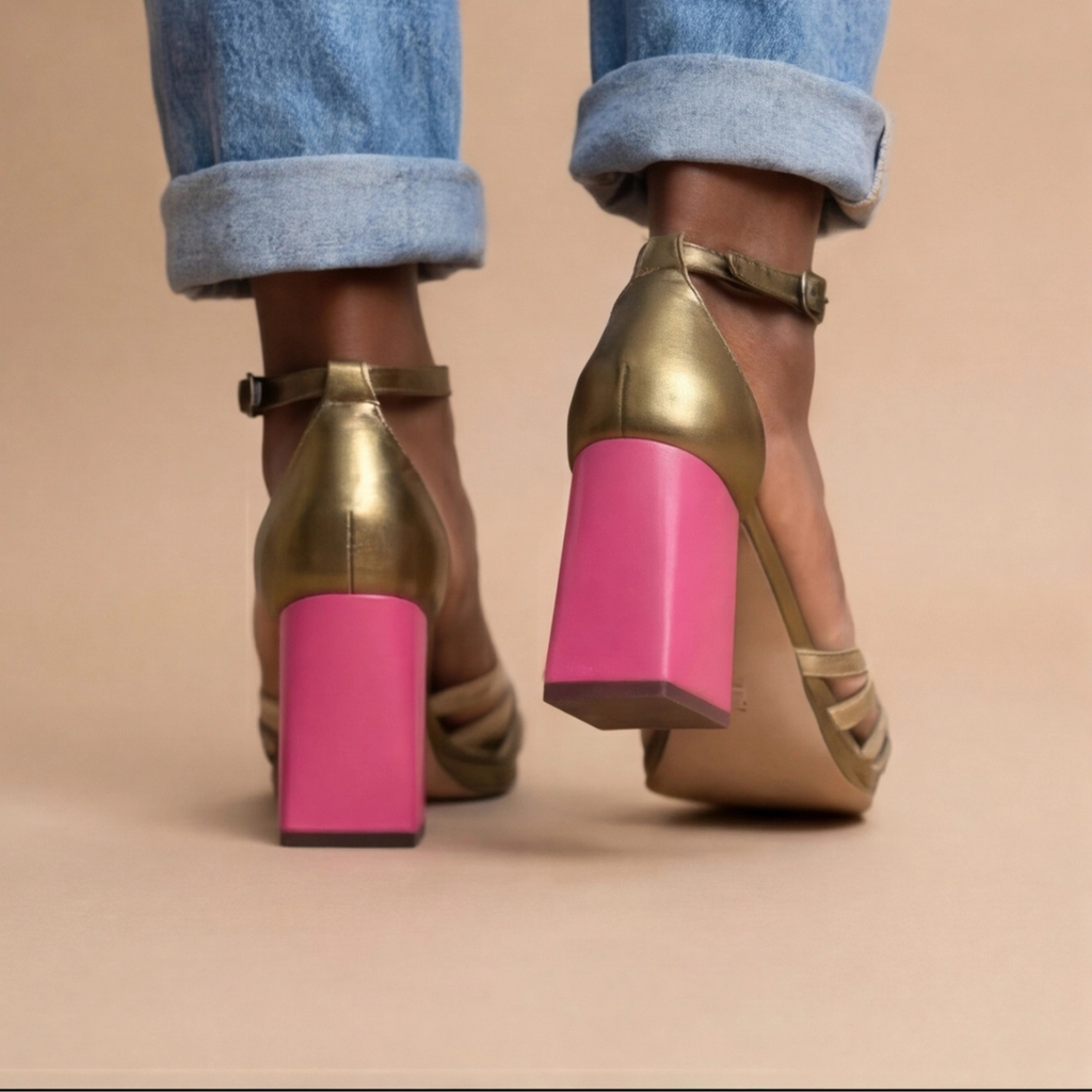 Sommerfeld™ | Elegant Gold Block Heels