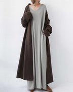 Serenya™ - Elegantes Kleid mit langen Ärmeln und V-Ausschnitt