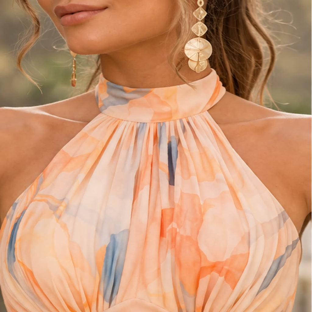 Esther™ | Aquarell-Muster Halterkleid