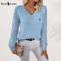 Eleganter V-Ausschnitt Strickpullover