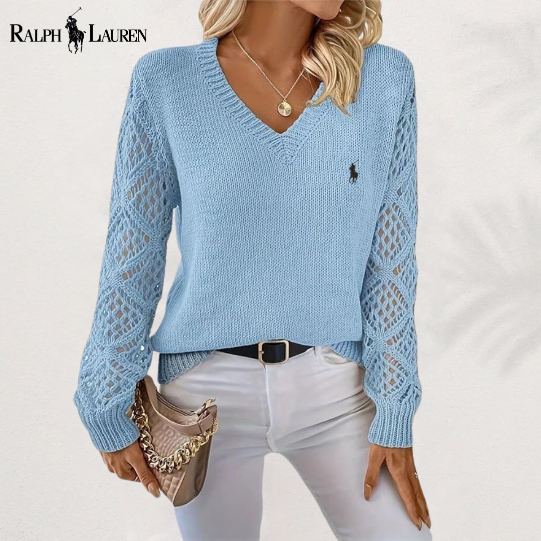 Eleganter V-Ausschnitt Strickpullover