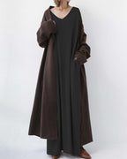 Serenya™ - Elegantes Kleid mit langen Ärmeln und V-Ausschnitt