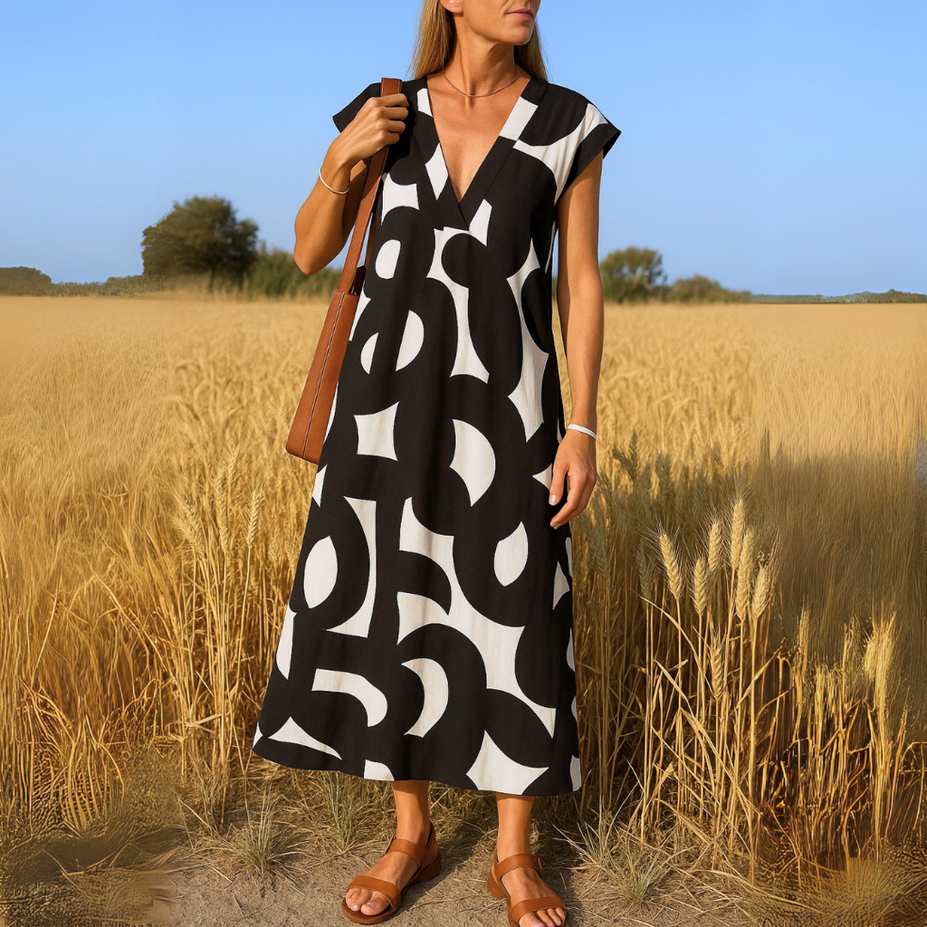 Azura™ – Komfortables, Fließendes Ibiza-Kleid mit V-Ausschnitt