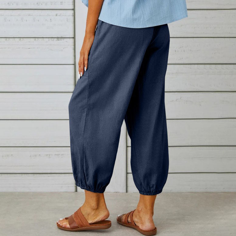Sommerfeld | Weite Damenhose aus Baumwoll-Leinen-Mischung
