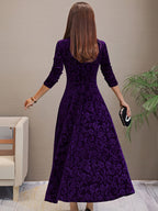 Anny™ - Elegantes V-Ausschnitt Samtkleid für besondere Anlässe