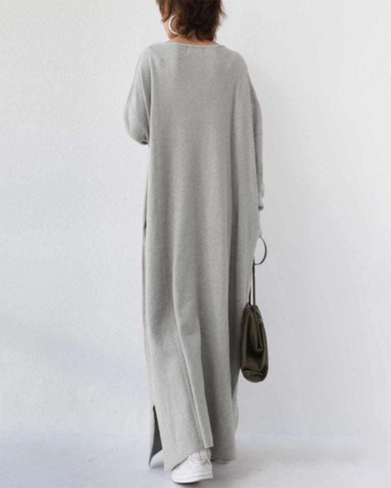 Serenya™ - Elegantes Kleid mit langen Ärmeln und V-Ausschnitt