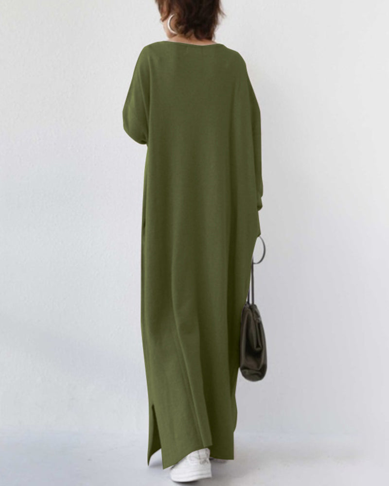 Serenya™ - Elegantes Kleid mit langen Ärmeln und V-Ausschnitt
