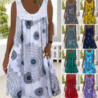Breezia™ – Damen Ärmelloses Sommerkleid mit Druck und Spitzen-Details