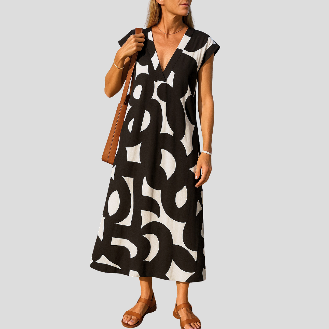 Azura™ – Komfortables, Fließendes Ibiza-Kleid mit V-Ausschnitt