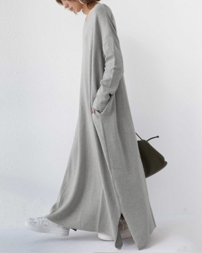 Serenya™ - Elegantes Kleid mit langen Ärmeln und V-Ausschnitt