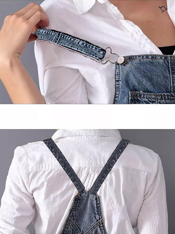 Frayla™ – Abgenutztes Jeanskleid mit Rückenschlitzdesign