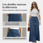 "Mía - Hochtaillierter Denim-Midirock" can be rewritten as "Mía - Hochtaillierter Denim-Midirock in Midi-Länge".