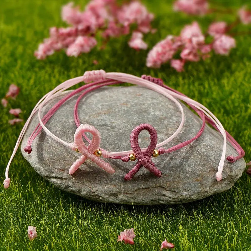 Perlenarmband zur Unterstützung von Brustkrebs – 1+1 Angebot