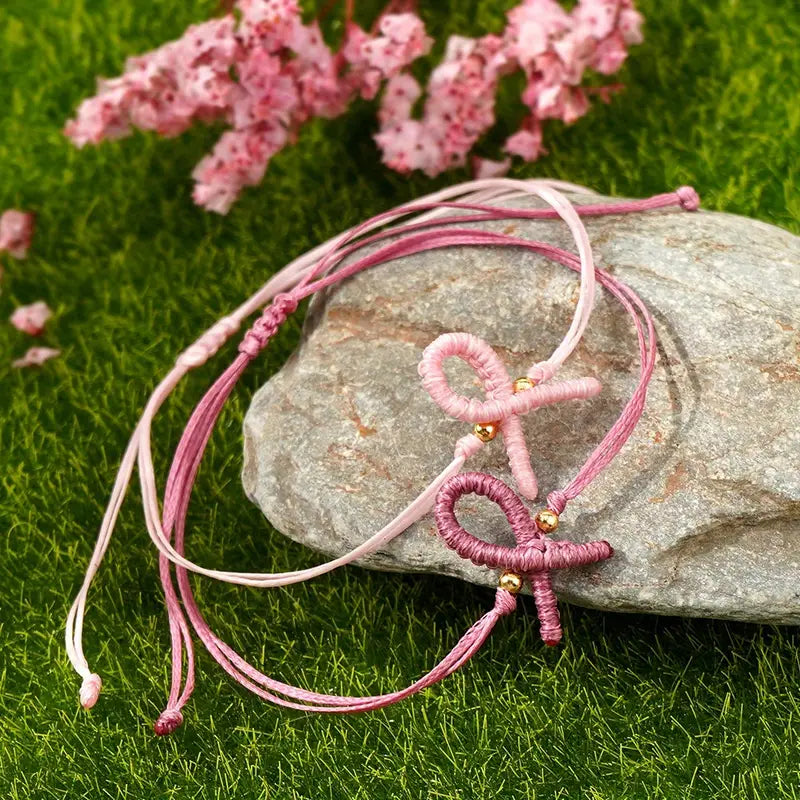 Perlenarmband zur Unterstützung von Brustkrebs – 1+1 Angebot