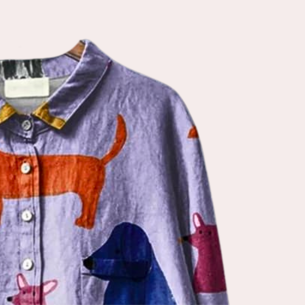 Sommerfeld | Elegante Damenbluse mit niedlichem Hundemuster
