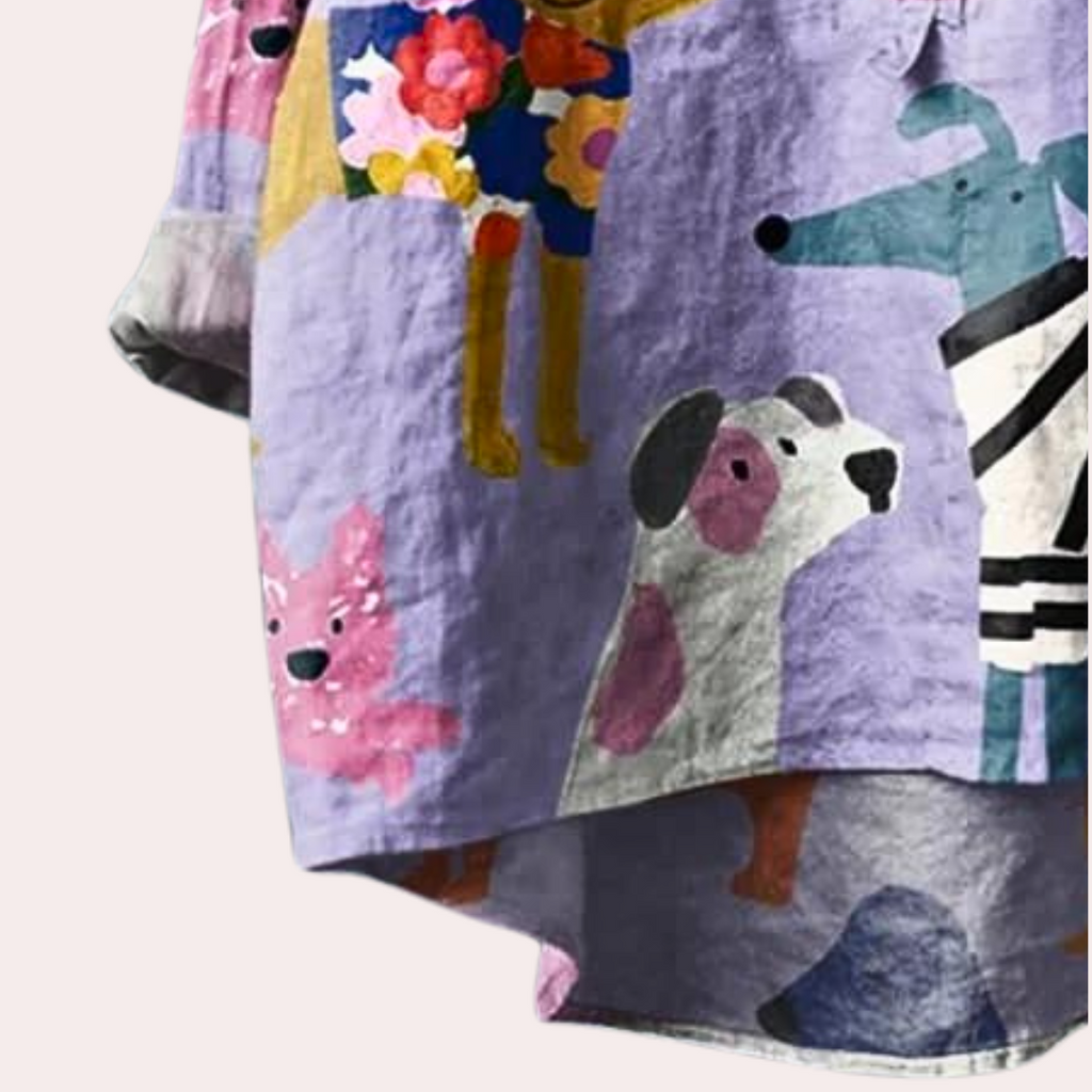 Sommerfeld | Elegante Damenbluse mit niedlichem Hundemuster