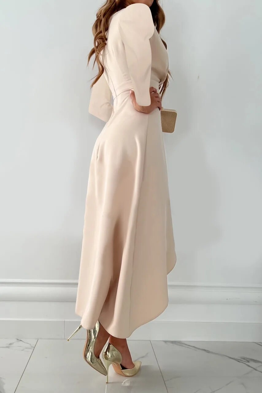 Jurey™ – Elegantes Midikleid mit V-Ausschnitt und Schlitz