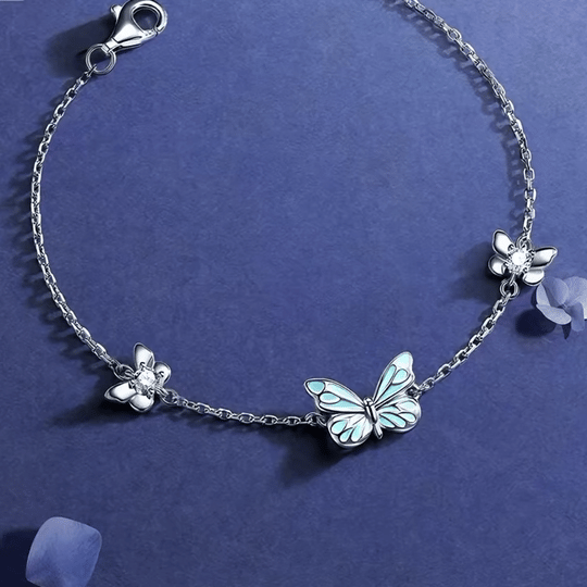 Sommerfeld | Leuchtendes Blaues Schmetterlingsarmband