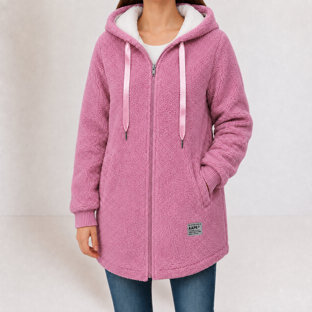Leonie | Teddy Fleecejacke mit Kapuze